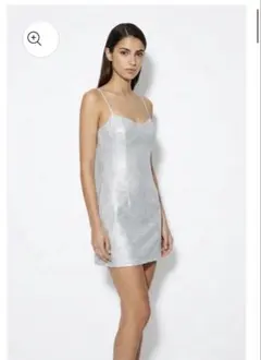 H&M シルバーのラメ入りドレス XS