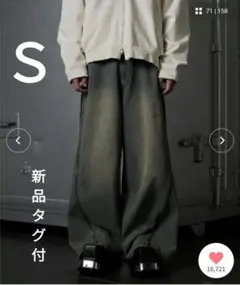 新品タグ付　GRANCY　ジップデザイン バギーデニム パンツ　Ｓ