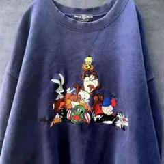©︎1995《WB》Looney Tunes 刺繍デザイン トレーナー 丈68
