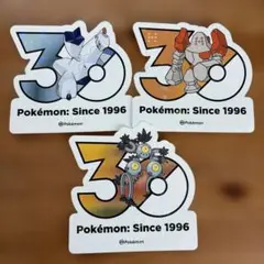 韓国 ポケモン 30周年 ステッカー 3枚セット