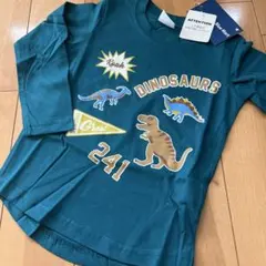 新品　綿100% 恐竜プリント長袖Tシャツ 120