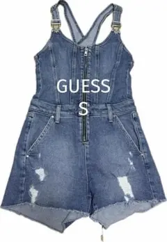 GUESS デニムショートサロペット オーバーオール S/P ダメージ加工のサムネイル