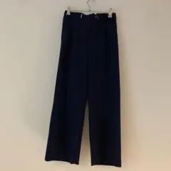 ネイビー ワイドパンツ ジッパー付き