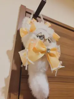 ぬい服 ちびぐるみ10cm 可愛いレースリボンお姫様パール付猫 着せ替え服