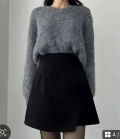 Louere ルエレ　インナーパンツ付ラップ風ミニスカート　ブラック