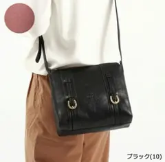 極美品【Dakota】ダコタ レザー ショルダーバッグ キューブ ブラック 牛革