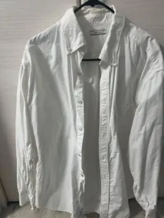 BAYFLOW ホワイト ボタンダウン 長袖シャツ