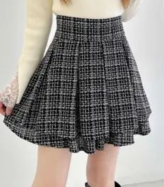 バックレースアップツイードタックフレアスカート INGNI