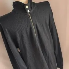 Lサイズ ミズノ AXY 黒 ハイネック ゴルフウエア ブラック 綿100%