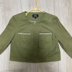 コットンパール付きノーカラージャケット ジルバイジルスチュアート