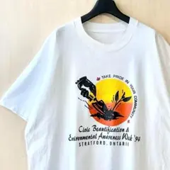 90s古着　ヴィンテージ　Tシャツ　環境系アート　グラフィック　メッセージ