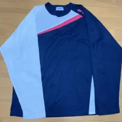 YONEX 長袖シャツ ネイビー/ホワイト/ピンク