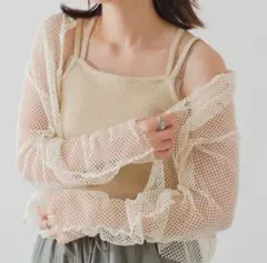 メッシュ 2way プルオーバー アイボリー カスタネ