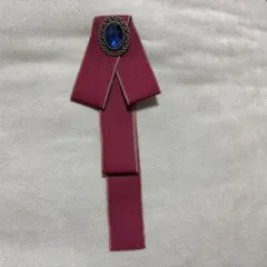 リボン リボンバレッタ ブローチ コスプレ 制服 ボルドー ワインレッド 仮装