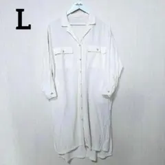 【セブンデイズ サンデイ】シャツワンピース/ 長袖/ロングシャツ/ゆったり/L