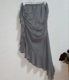 アシンメトリーフレアスカート グレー新品未使用