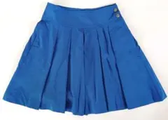 【匿名配送】ブルー系色 キュロットスカート (ミニ) プリーツ 送料込み 青