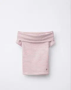 ZARA kids オフショルダーストライプ柄Tシャツ　140
