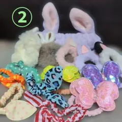 ②うさ耳ヘアバンド 他ヘアアクセまとめ売り14点