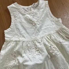 bebeholicアイボリー刺繍ノースリーブワンピース