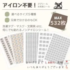 【即購入可】お名前シール タグシール アイロン不要 ノンアイロン 入園入学介護