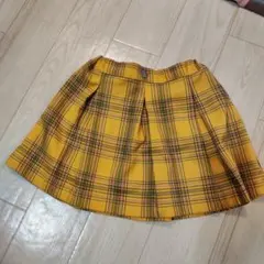 LOVE BOAT チェック柄プリーツスカート　イエロー