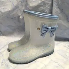アリサナ レインブーツ 20cm ブルー ラメ 長靴 水色のサムネイル