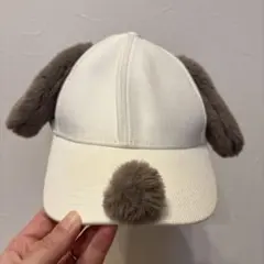 犬耳付きホワイトキャップ