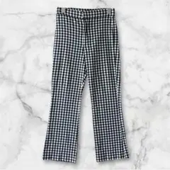 ZARA/ギンガムチェック柄 ストレッチカジュアルパンツ