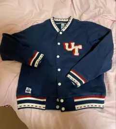 CHUMS UTロゴ刺繍 ネイビー 長袖カーディガン