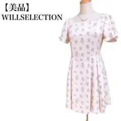 ウィルセレクション ミニ　ワンピース　半袖　ピンク　花柄　かわいい