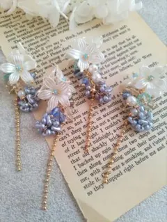 604★2ペア4個オリジナルチャーム、コネクター、アクリルフラワー、チェーン