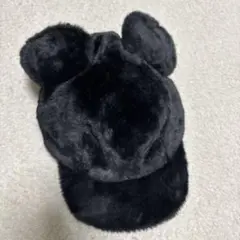 ミッキー耳付きファー帽子