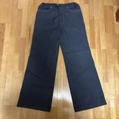 FELISIMMO 濃紺ワイドデニム　レディース　綿100 ワイドストレート