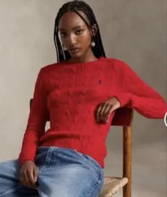 Polo Ralph Lauren 赤 ケーブルニットセーター