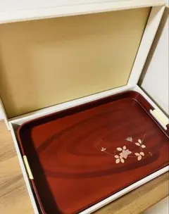 バラ売り⭕️【お盆3点セット】漆器　漆盆　盆　お盆　トレー　漆　佐藤苔助3点 お盆 トレー 木製 長角盆：大39×30cm : 曲げわっぱ弁当箱の漆器