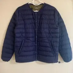 オムネス　ダウンノーカラージャケット　ネイビー
