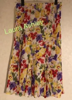 ローラアシュレイ　イエロー系　花柄スカート