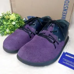 美品 ビルケンシュトック モンタナ 紫/ネイビー/レザー スエード 36