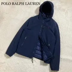 美品 ポロラルフローレン ダウンジャケット ポニーロゴ フーディー コットン混