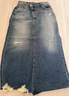 AZUL by MOUSSY ダメージデニムロングスカート M