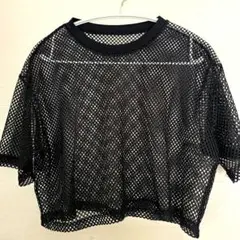 黒 メッシュ Tシャツ オーバーサイズ 半袖