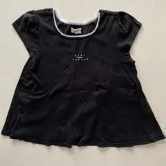 BEBE フリル付き黒Tシャツ