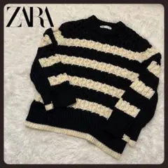 ザラ ZARA ニット セーター ボーダー オーバーサイズ 体型カバー Ｌ M