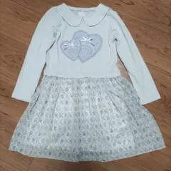 axes femme kids 水色 長袖ワンピース 120cm