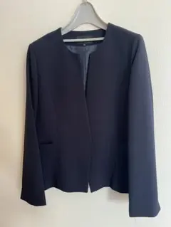 ESPRITMUR ノーカラーパンツスーツ 上下L ネイビー　フォーマル