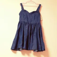 新品*ダンガリービスチェ風ワンピ*送料込み*