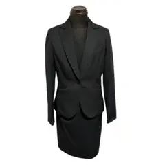 美品 IMAGE イマージュ レディース スーツ セットアップ ストライプ　黒