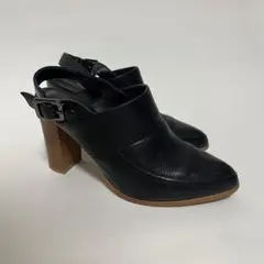 Diana黒 バックストラップミュール サンダル