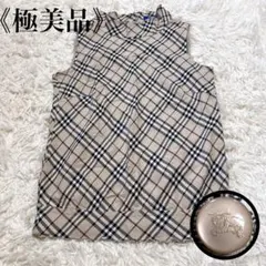 極美品✨バーバリー ハイネック ノースリーブ トップス ノバチェック カットソー